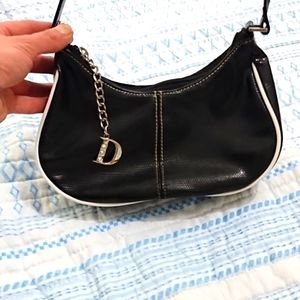 Liz Claiborne black & white vegan leather small purse